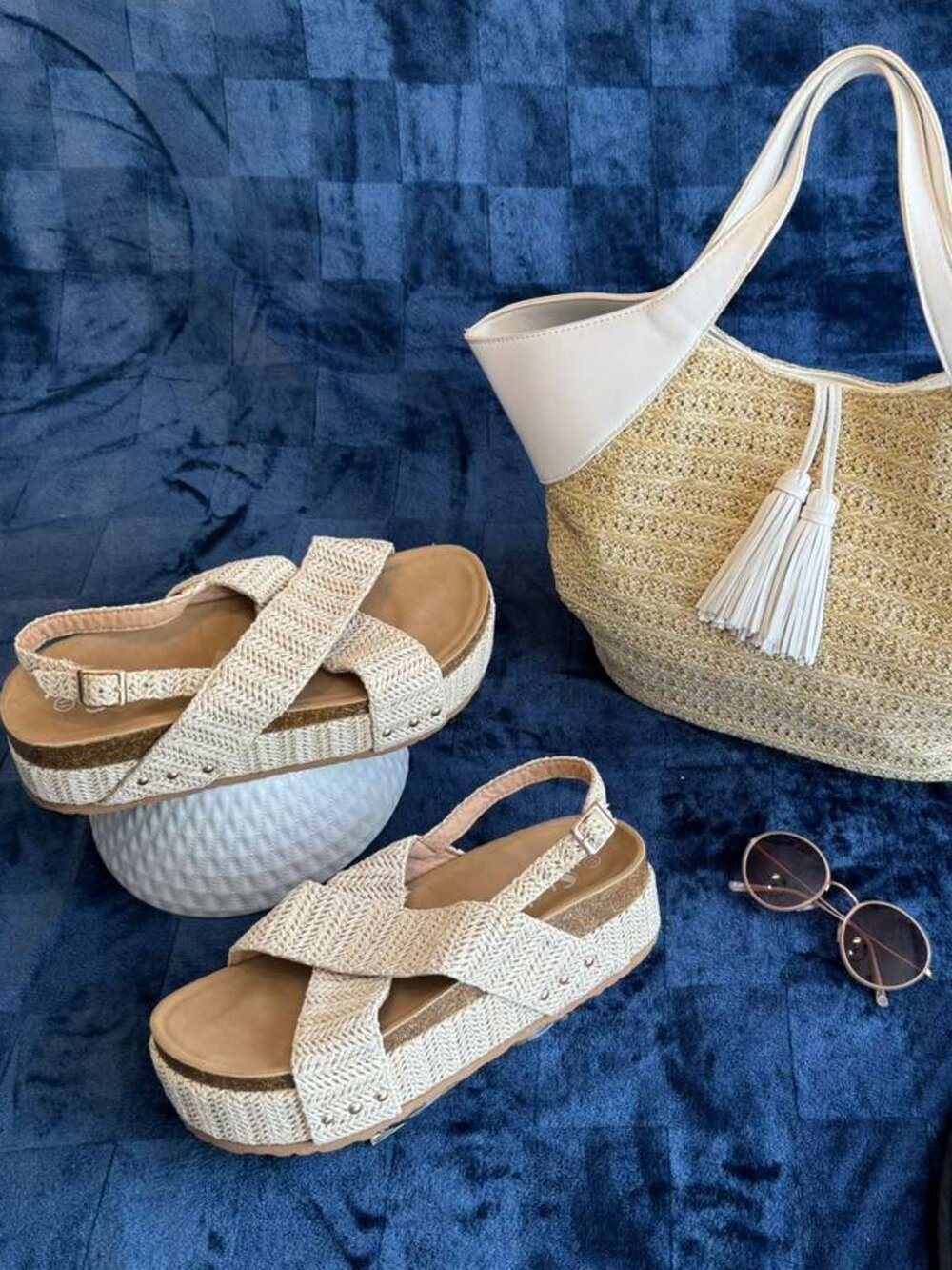Espadrilles Jute Raffia Slide Sandals Open Toe Cork Flat Platform Wedge Heel 11
